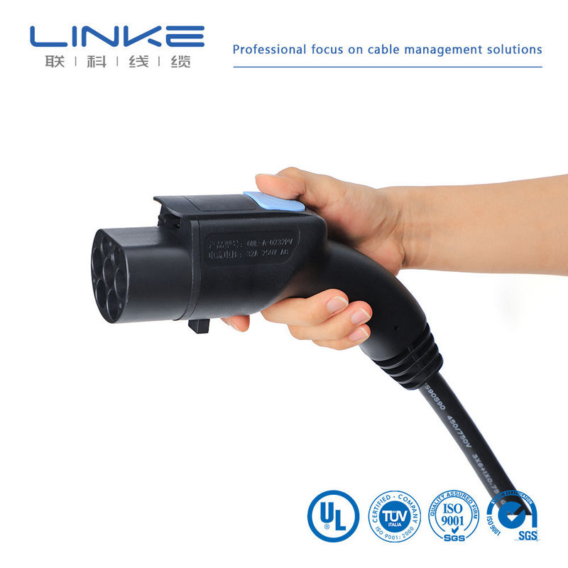 كابل شاحن سيارة كهربائية 32 أمبير 7 كيلو واط 16 أمبير، كابل شحن سيارة كهربائية بغلاف TPE وطول قابل للتخصيص