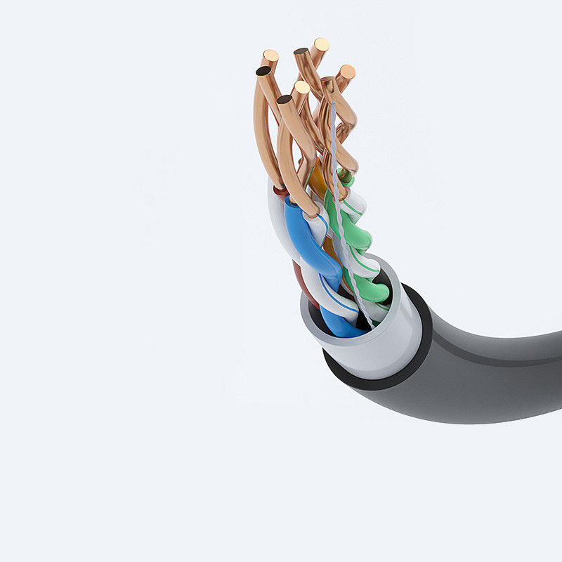 كابل بيانات محمي مخصص CAT6 FTP مع غطاء LSZH مضاد للحريق لنقل البيانات عالية السرعة