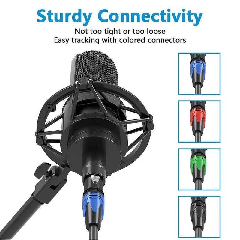 كابل XLR ذكر إلى أنثى بطول 3 أمتار بسلك نحاسي عارٍ لتوصيل الميكروفون الصوتي عالي الجودة