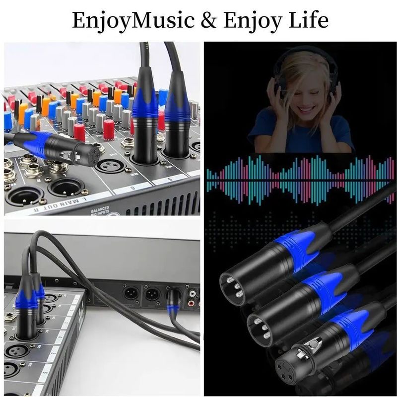 كابل XLR ذكر إلى أنثى بطول 3 أمتار بسلك نحاسي عارٍ لتوصيل الميكروفون الصوتي عالي الجودة