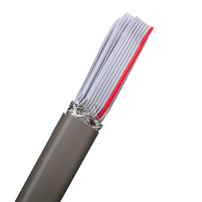 مادة الغطاء PVC UL2464 رمادية مع حافة حمراء 20 دبوس كابل مكبر الصوت الشريط المسطح