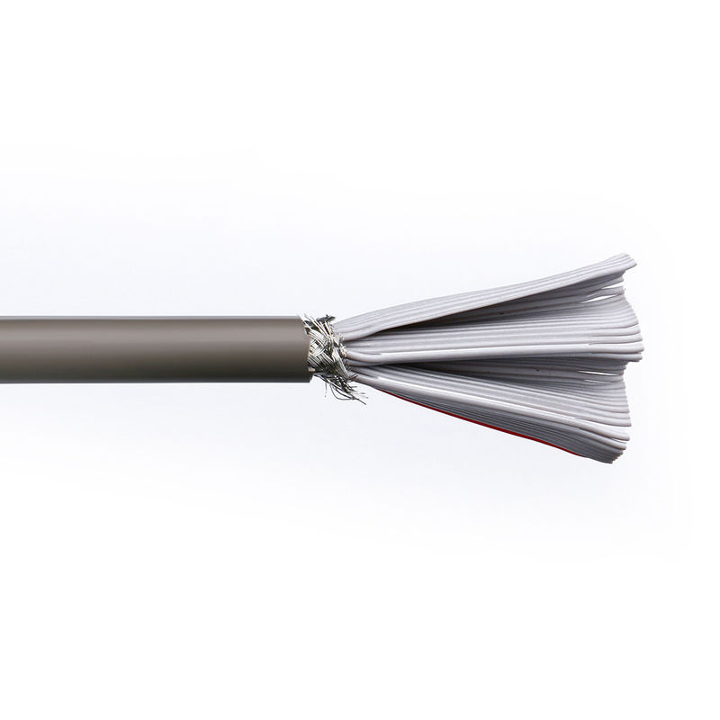 مادة الغطاء PVC UL2464 رمادية مع حافة حمراء 20 دبوس كابل مكبر الصوت الشريط المسطح