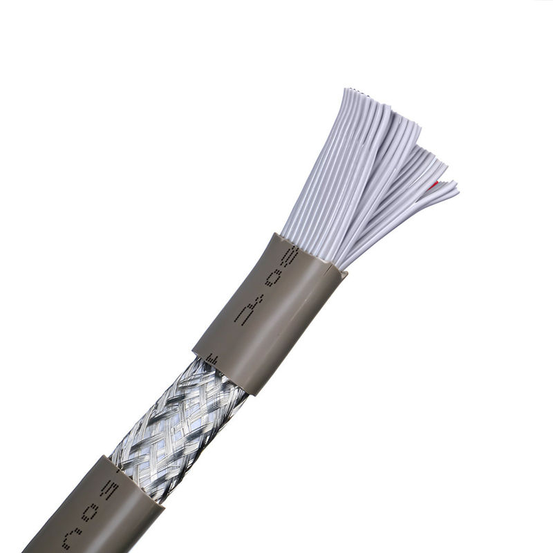 مادة الغطاء PVC UL2464 رمادية مع حافة حمراء 20 دبوس كابل مكبر الصوت الشريط المسطح