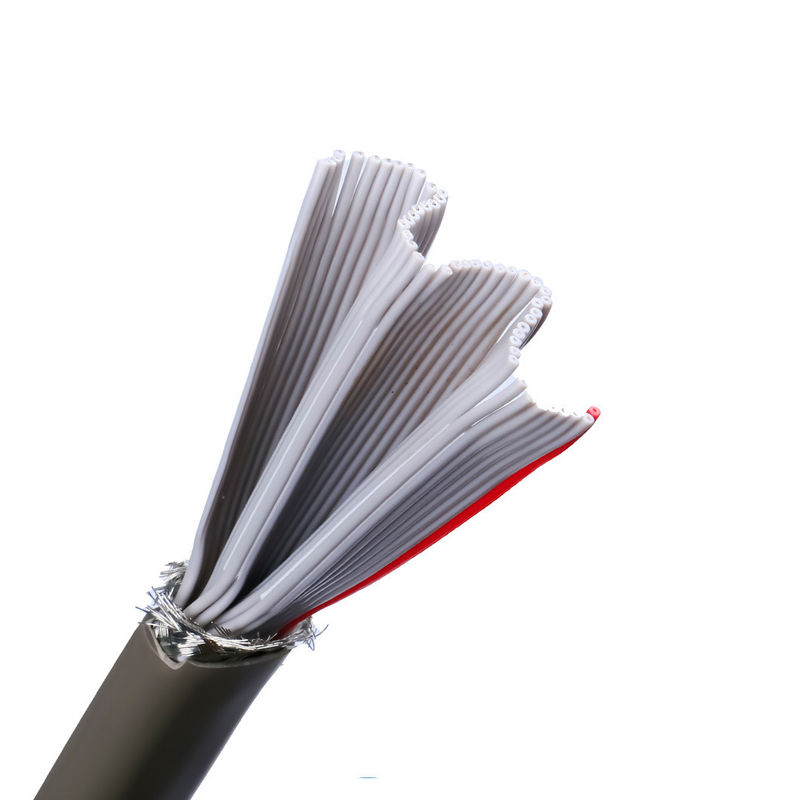مادة الغطاء PVC UL2464 رمادية مع حافة حمراء 20 دبوس كابل مكبر الصوت الشريط المسطح