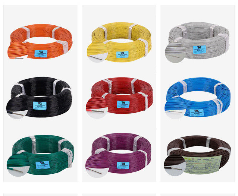 سلك نحاسي مطلي بالقصدير 10-30AWG، عازل FEP، سلك طاقة كهربائي UL1330 للتطبيقات عالية الحرارة