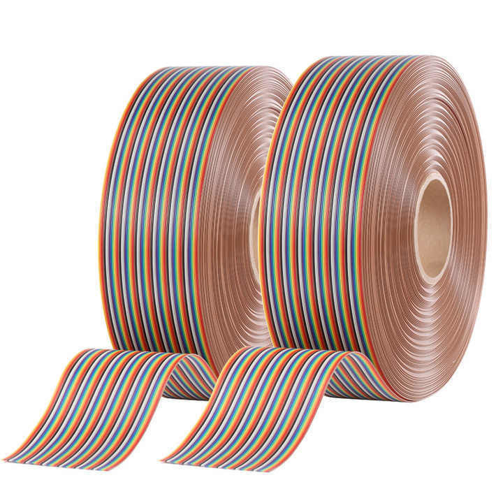 UL2651 28AWG 1.27mm Pitch 10pin 12pin Rainbow Ribbon Harness كابل مسطح للصناعة