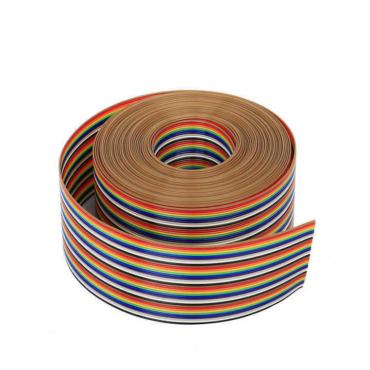 UL2651 28AWG 1.27mm Pitch 10pin 12pin Rainbow Ribbon Harness كابل مسطح للصناعة