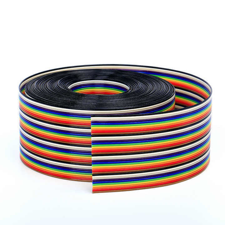 UL2651 28AWG 1.27mm Pitch 10pin 12pin Rainbow Ribbon Harness كابل مسطح للصناعة