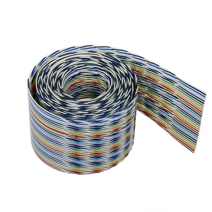 UL2651 28AWG 1.27mm Pitch 10pin 12pin Rainbow Ribbon Harness كابل مسطح للصناعة