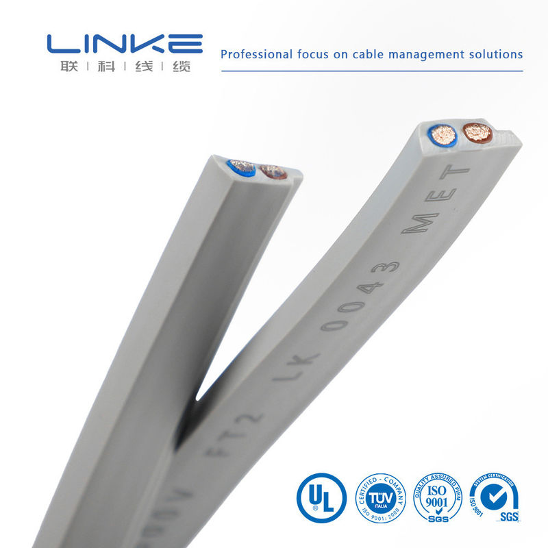 سلك كهرباء نصف الموصل المرن المطاطي المسطح ذو النواة 2 مع عزل النحاس والبي.في.سي.