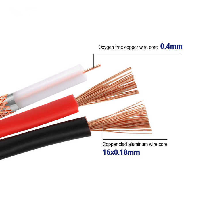 كابل مساوي ناعم من النحاس 750hm 100 متر كابل Rg174 مع معطف PVC حالي 300V