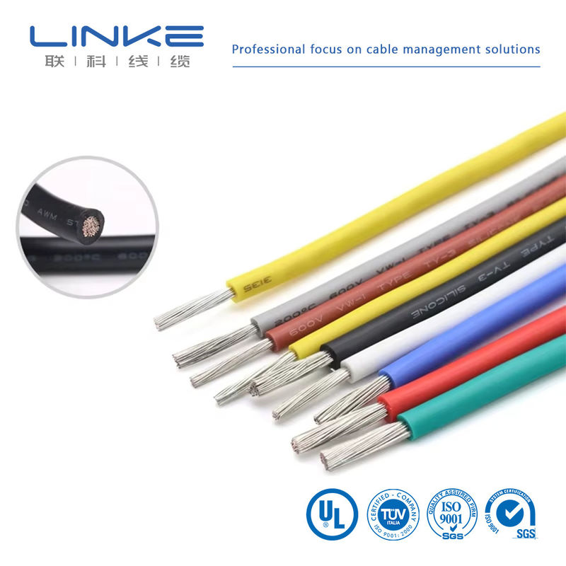 UL3135 سلك المطاط السيليكوني 30 28 26 24 22 20 18 16 14 12 10 AWG عازل ناعم النحاس الكترون LED مصباح إضاءة كابل