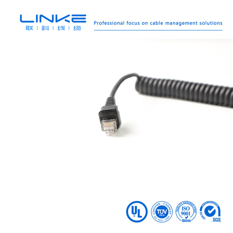 كابل شبكة صناعي محمي جيجابت كات 6 بنابض مع موصل RJ45 لشبكات إيثرنت الصناعية