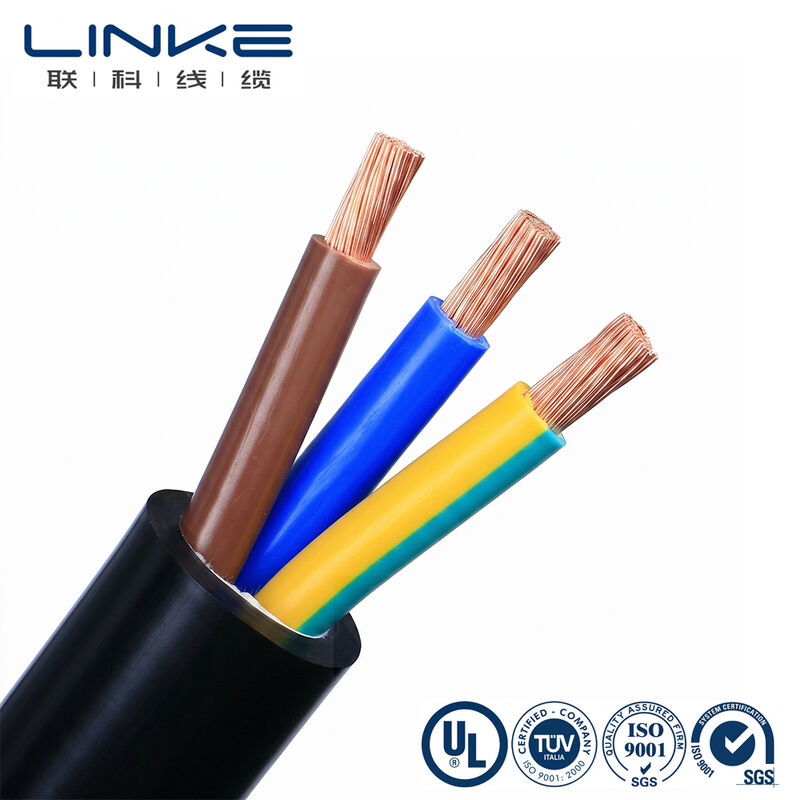 H05VV-F 3 النواة 6mm كابل طاقة مرن موصل نحيف النحاس المكشوف PVC سلك كهربائي متعدد النواة