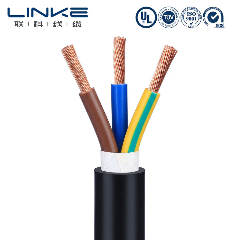 H05VV-F 3 النواة 6mm كابل طاقة مرن موصل نحيف النحاس المكشوف PVC سلك كهربائي متعدد النواة