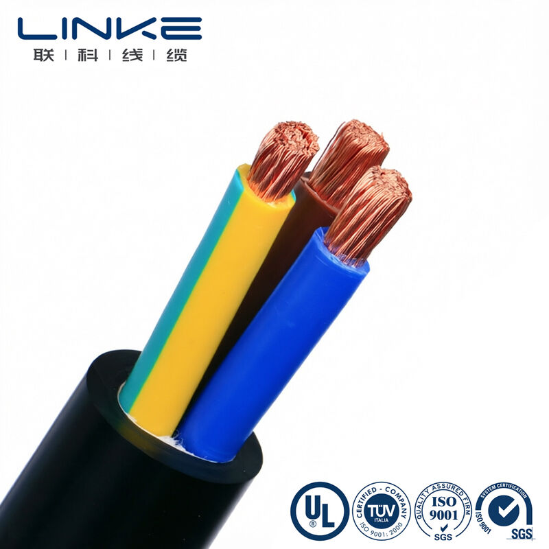 H05VV-F 3 النواة 6mm كابل طاقة مرن موصل نحيف النحاس المكشوف PVC سلك كهربائي متعدد النواة